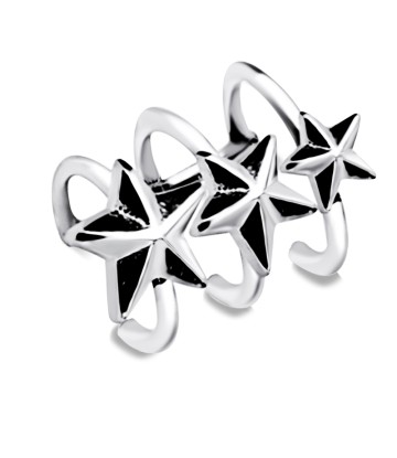 Ear Cuff Triple Plain Star EC3-01